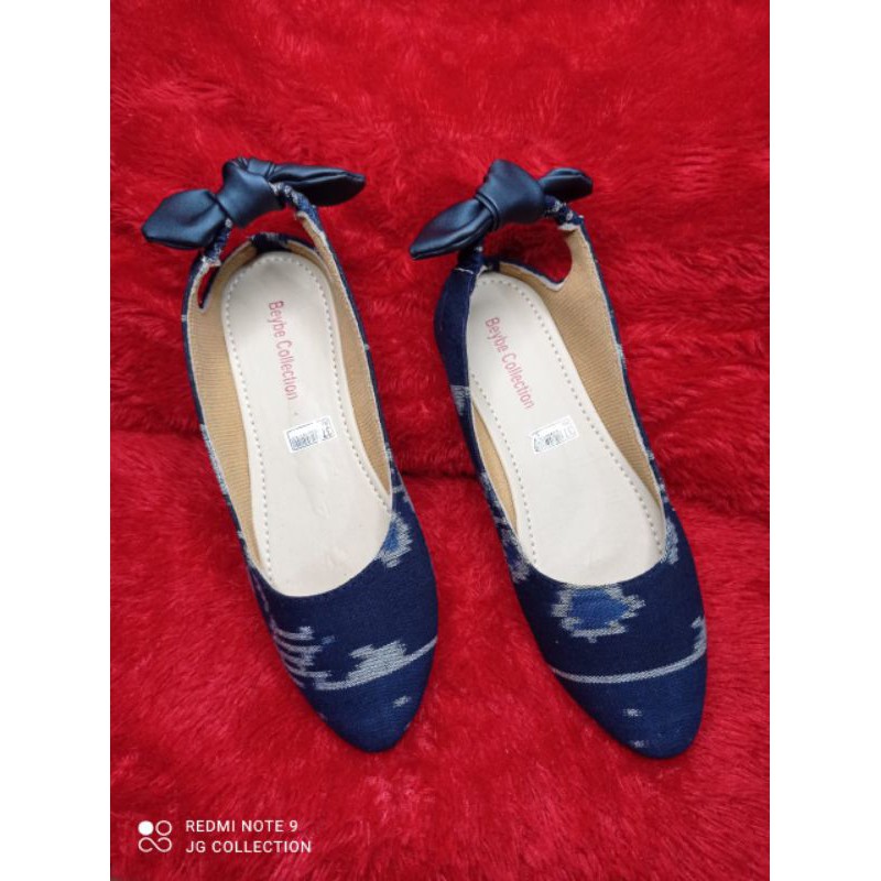 flat shoes bustong etnik tenun