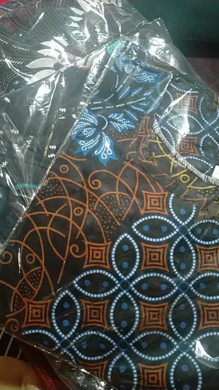 Batik Couple Keluarga Sania Ruffle Ori Ndoro Jowo Dnt Motif Pari Seno Biru