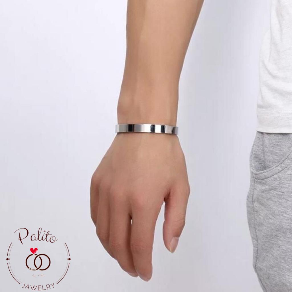 [GRATIS UKIR NAMA] GELANG BAJA TITANIUM PRIA KEREN UNIK DAN MANTAP ANTI KARAT DAN TIDAK LUNTUR TERBARU