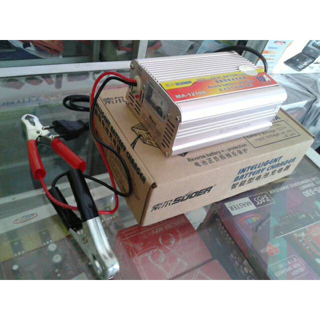 CHARGER AKI 12V SUPER 10 A, BERKUALITAS SUOER body stainless