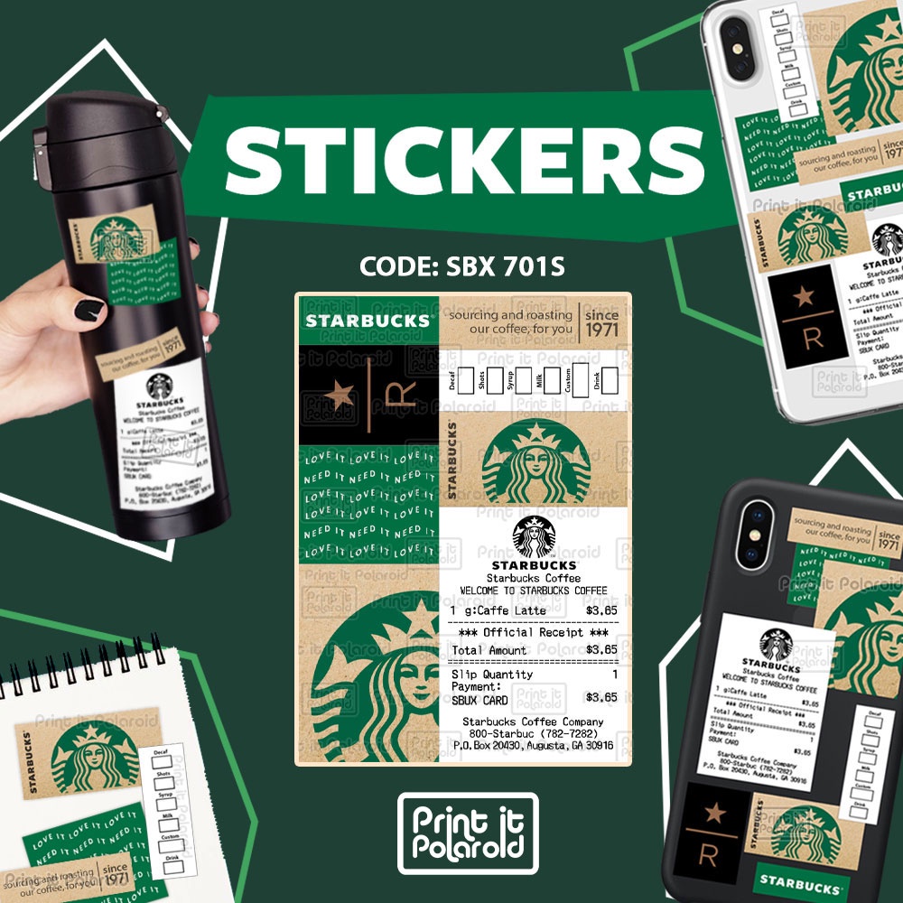 

Stiker starbucks coffee shop star bucks starbuck buck receipt phone sticker hp