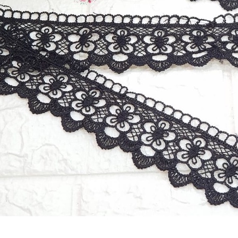 Renda Gyper 11392 15 Y Hitam / Putih