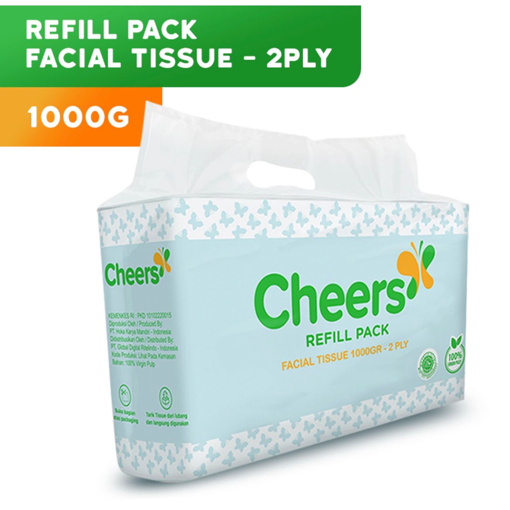 Tisu Wajah Cheers Cheerful Facial Tissue 2ply 1000gr