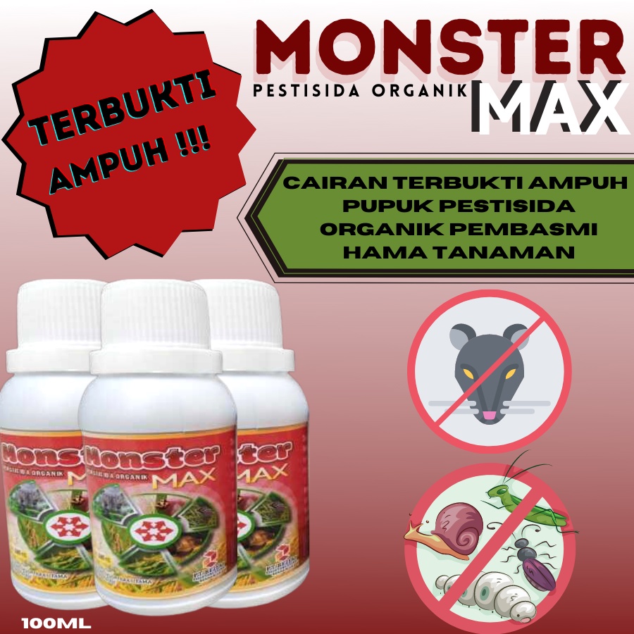 Pestisida MONSTER MAX | Monster Max Cair 100ML | Pestisida Organik | Pestidsida Insektisida | Pestis