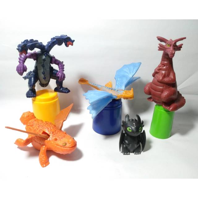 How To Train Your Dragons Mcd Happy Meal Mcdonald Rare Toothless Dragon McDonalds Mix Naga Jadul Toy