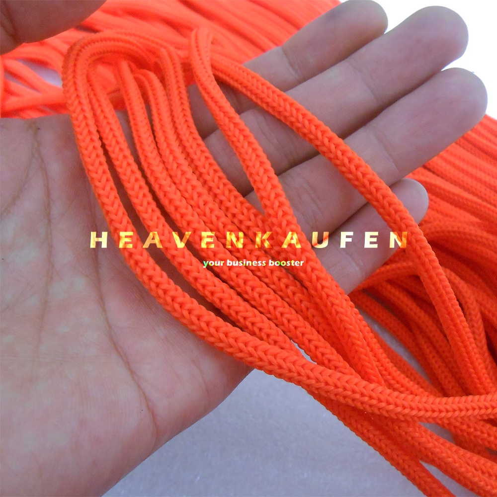 Tali Kur Cord Filamen Besar Diameter 5 mm Warna Orange Untuk Tali Jaket Hoodie Paper Bag Dll Meteran