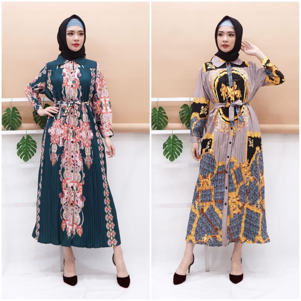 hijab loverz baju wanita Maxi Dress Vintage Prisket Import