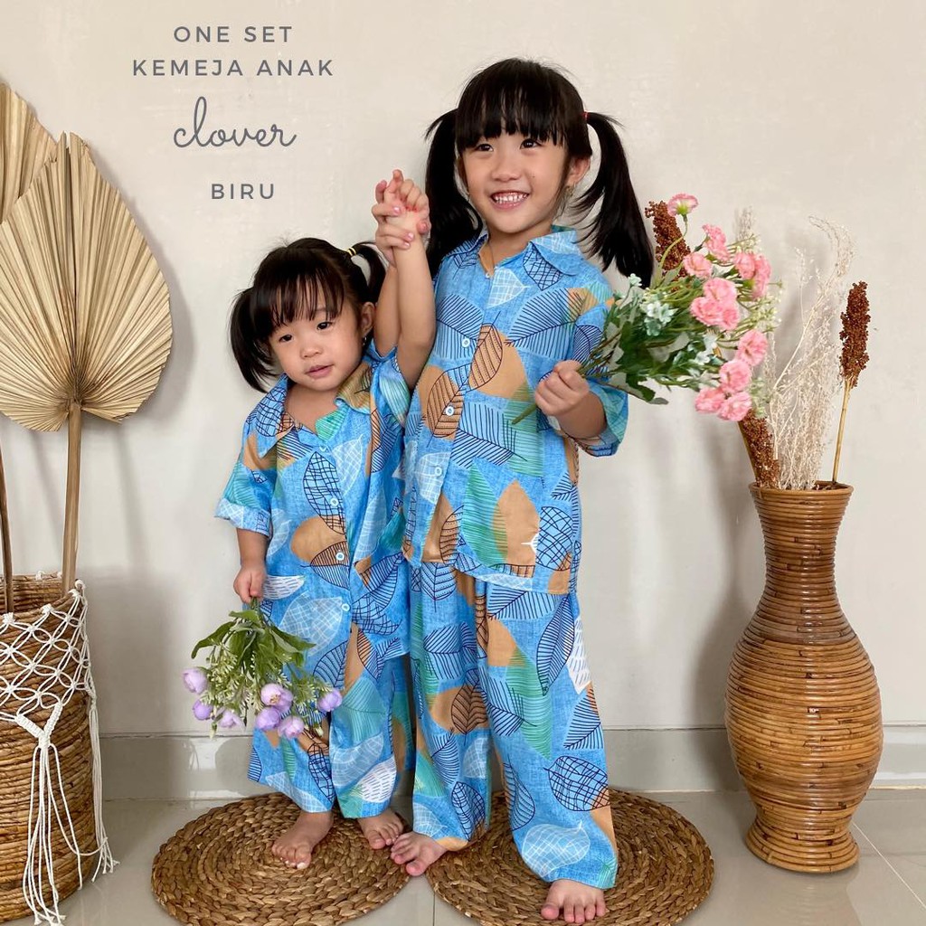 One Set Kemeja Anak Rayon Motif