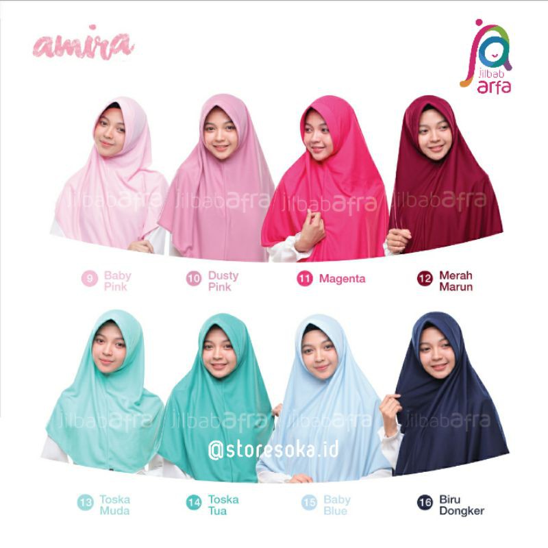 Jilbab Afra ( Jilbab Arfa ) Bergo Amira Pet Antem Size Jumbo - Jilbab Instan Bahan Kaos Adem, Lembut