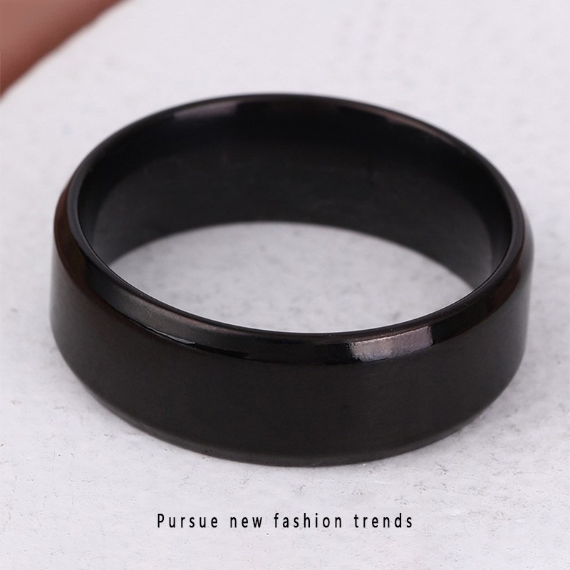 Cincin Matte Stainless Steel Punk Sederhana Untuk Hadiah Perhiasan Fashion Pria