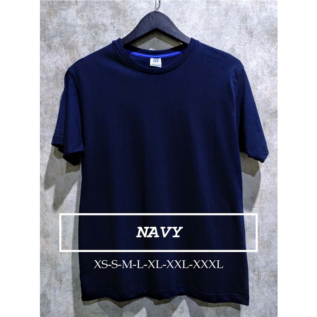  Kaos  Polos  Koze Unisex Warna Navy Lengan Pendek XS S M L 