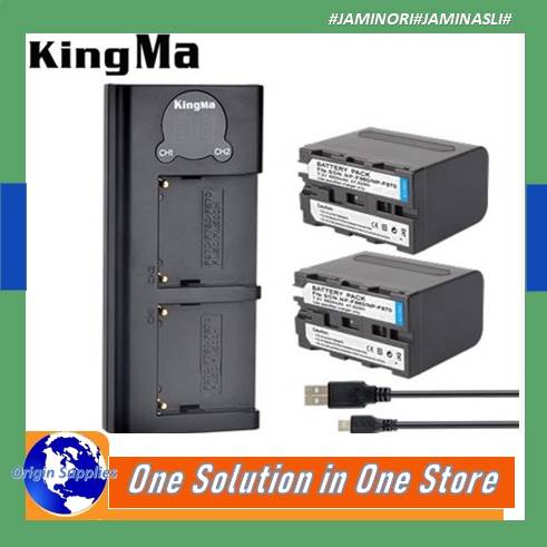 KingMa LCD Dual Charger for Sony NP-F970 NP-F980 F970 + 2 Baterai NP-F970