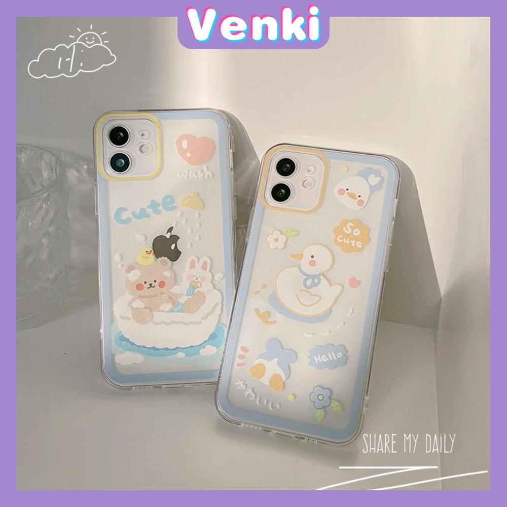 Soft Case Silikon Tpu Transparan Motif Beruang / Bebek Untuk Iphone 13 Pro Max / 12pro / Max / 11 / 7p / 8p / Xs / Xr / Xsmax / 7p / 8p / X