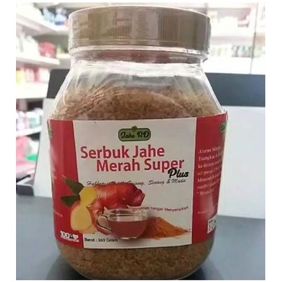 

Minuman herbal | tradisional | sehat Serbuk jahe merah RD super plus Madu,ginseng, Habbatussauda dan mahkota dewa 330 gr