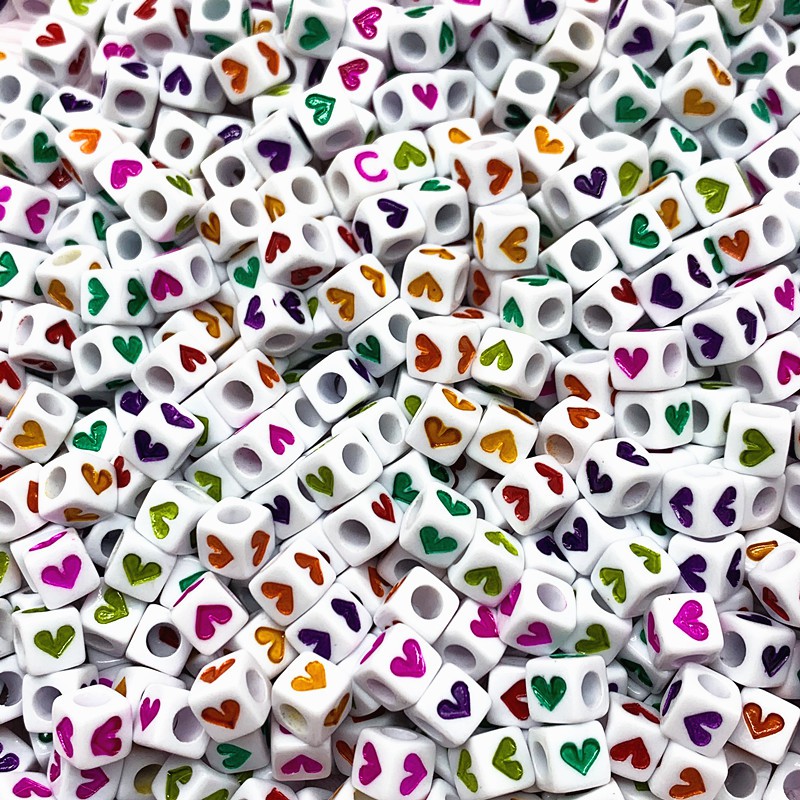 100pcs Manik-Manik Spacer Bahan Akrilik Ukuran 6x6mm Untuk Gelang