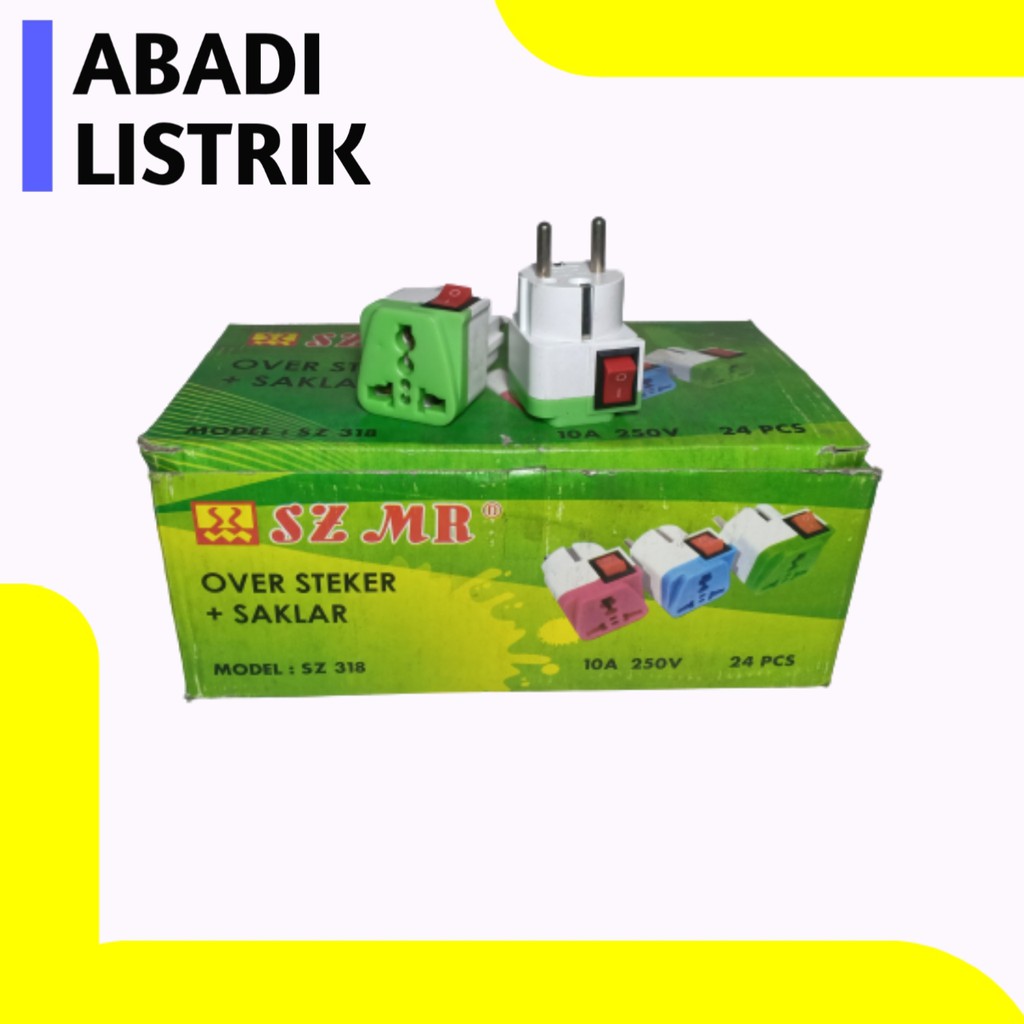 Over Steker Universal Plus Saklar  / Over Steker Serbaguna + Saklar On/Off