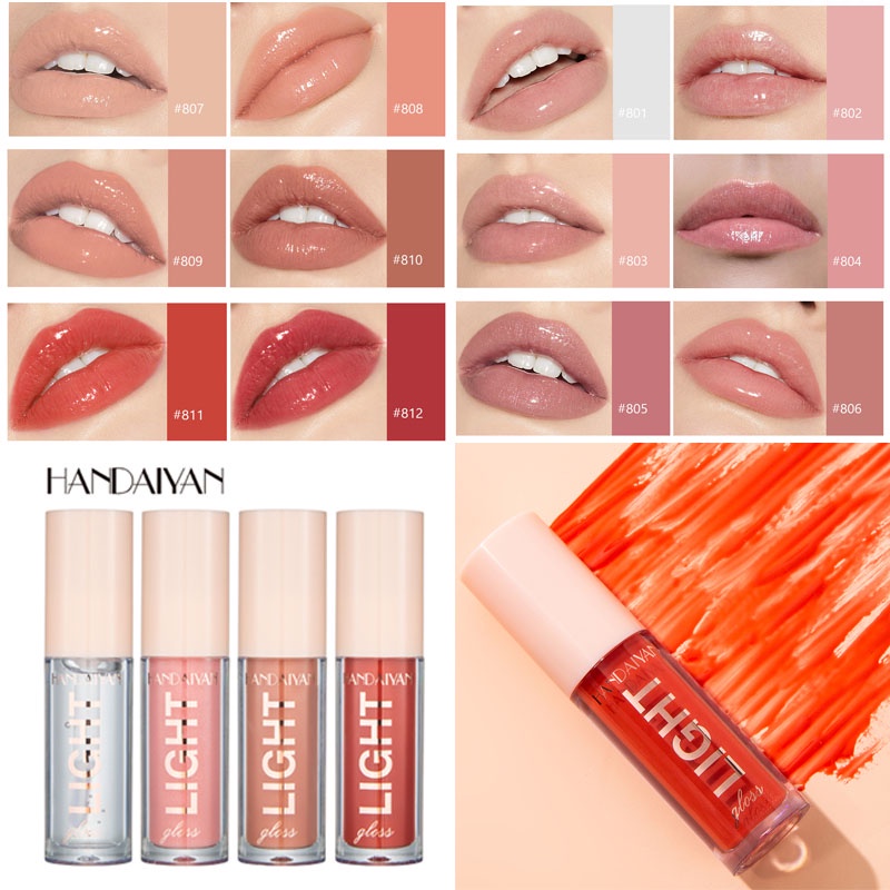 Handaiyan Lip Gloss Mirror Water Light  Long Lasting Waterproof Pelembab Lipgloss Liptint Lipcream