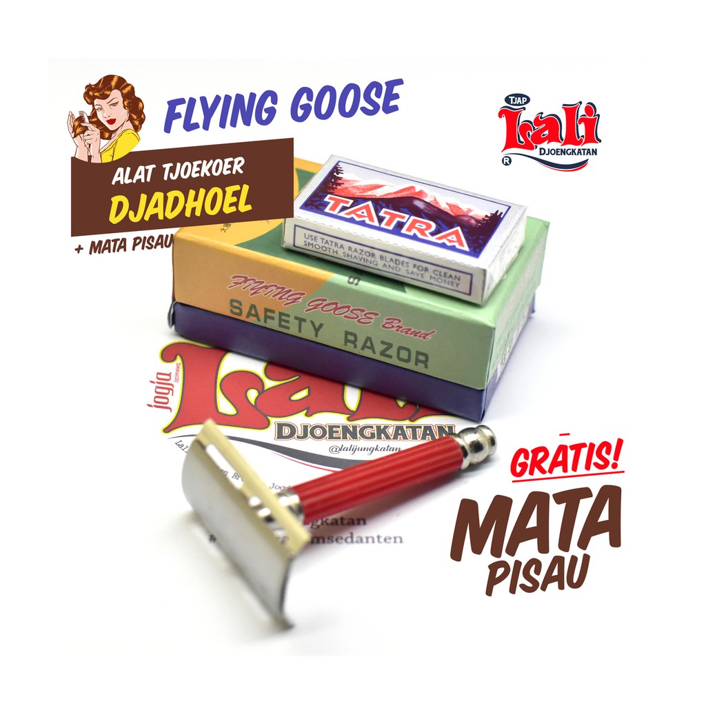 PAKET - RAZOR - ALAT CUKUR JADUL - SAFETY RAZOR - FLYING GOOSE - EXTRA  MATA PISAU