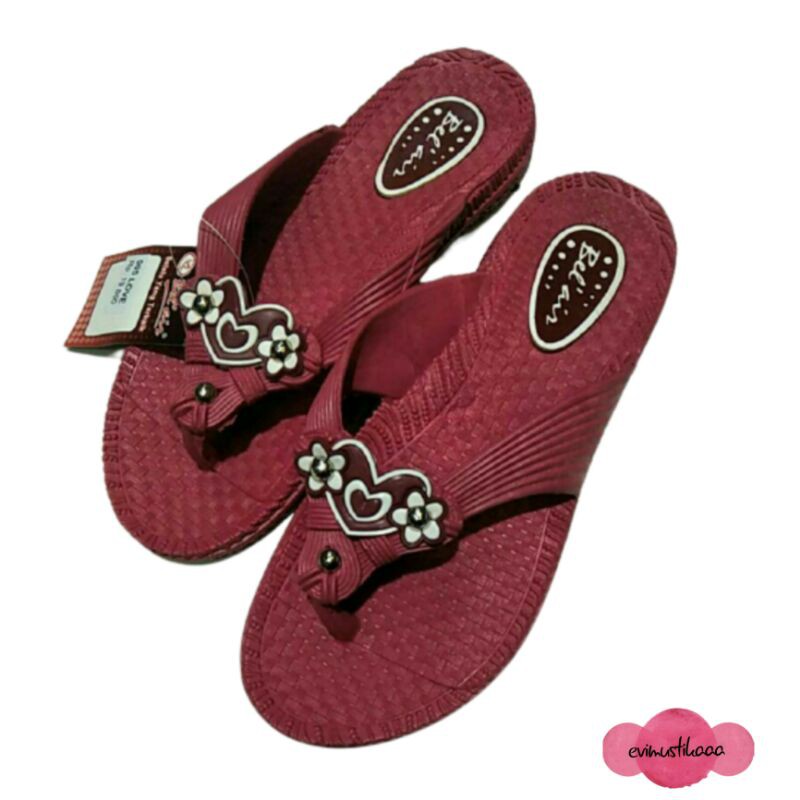 BA 005 - Sendal Jepit Karet Ibu - Ibu Untuk Ngaji Dan Santai Motif Bunga Size 37 - 40