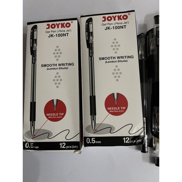 

pulpen gel joyko JK-100nt hitam dan biru satu lusin