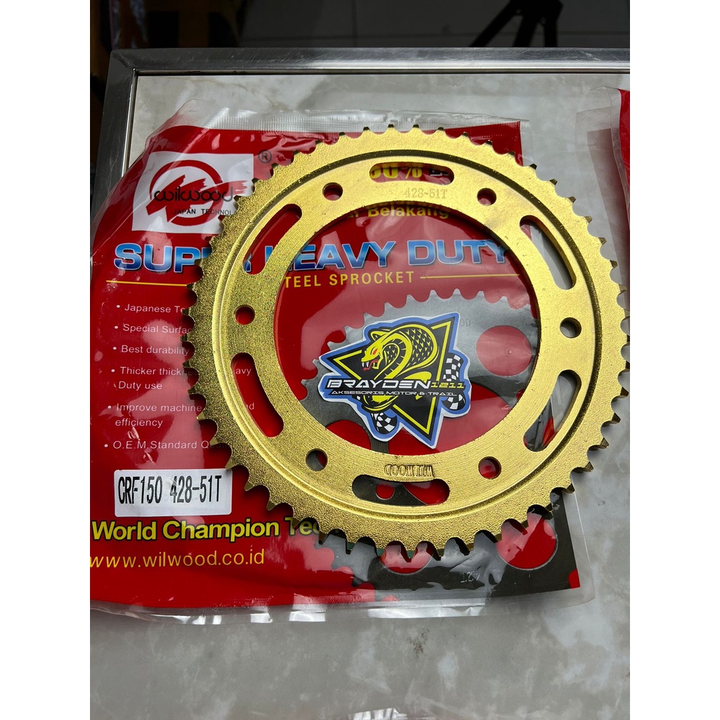 GEAR BELAKANG CRF 46 48 50 52 53 54 55 56/GEAR BELAKANG CRF 150 GOLD SSS VZM WILWOOD