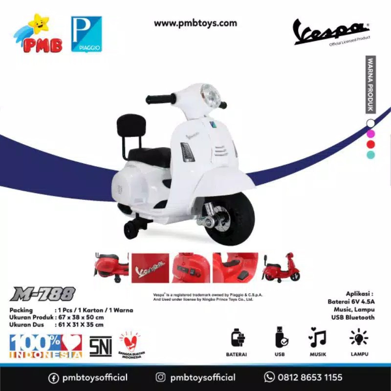 PMB Motor Aki M788 Vespa Lisensi