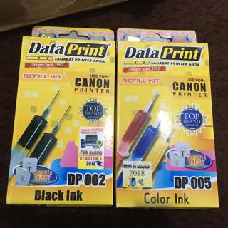 Dataprint refill kit tinta suntik printer canon DP002 DP005 black color refil isi cartridge data pri