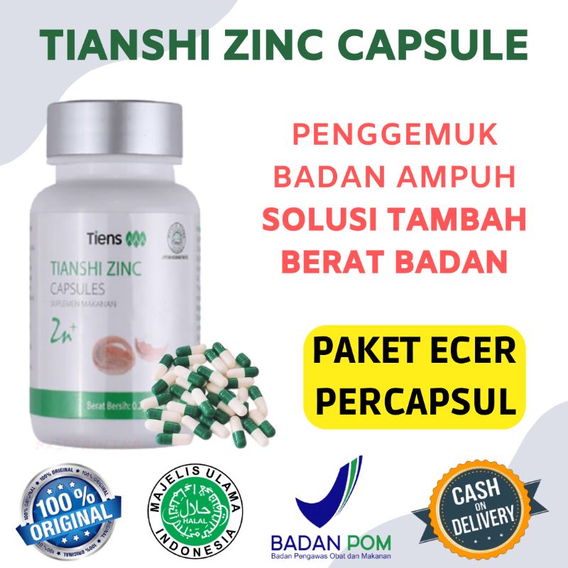 (TERAMPUH) SUPER WEIGHT GAIN Zinc Capsule Tiens original Cocok buat Anak-anak dan dewasa solusi meng
