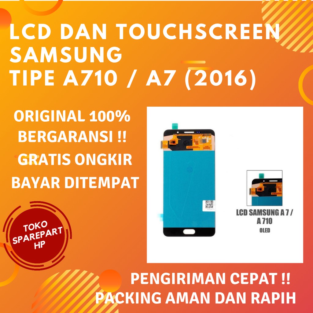 Lcd Samsung A710 /A7 (2016) Original Fullset Layar lcd dan Touchscreen Hp samsung Galaxy A7 2016 ori