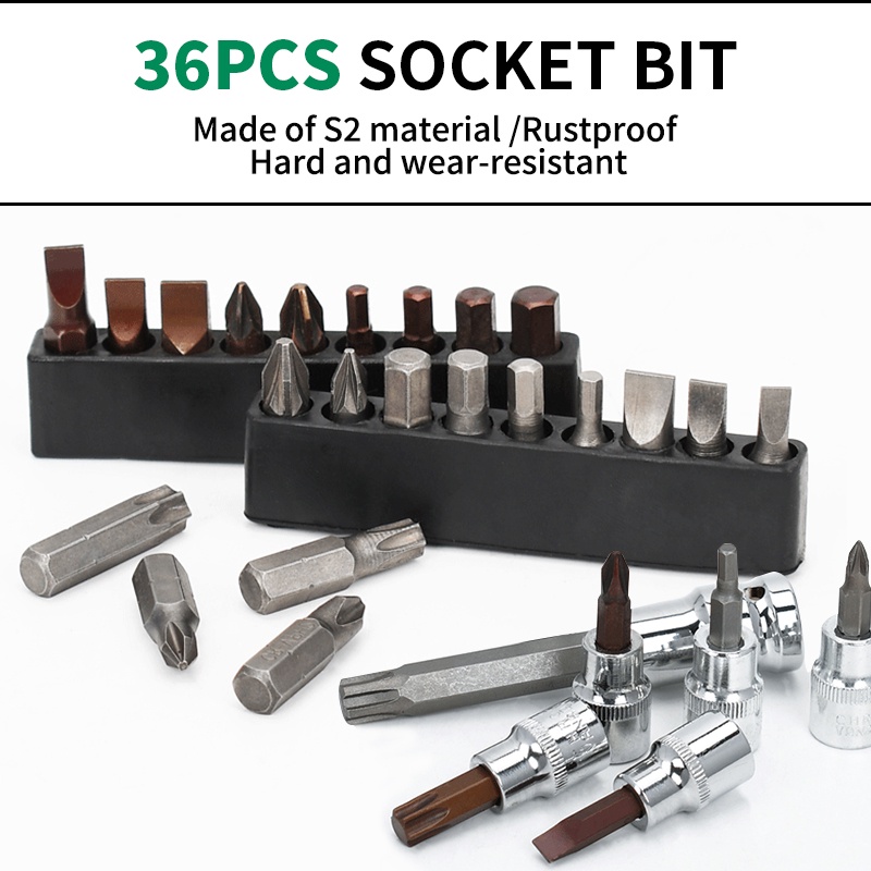 ISKU Kunci Shock Set Lengkap 121pcs Perkakas Bengkel Kombinasi Ring Pas 72 gigi Kunci Ratchet 1/2 1/4 3/8 Kunci L Panjang end Pedek Mate Sock Tool Box