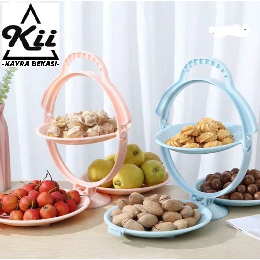 Tempat Saji Lipat Portable 3s - Tempat Saji Buah dan Makanan Portable