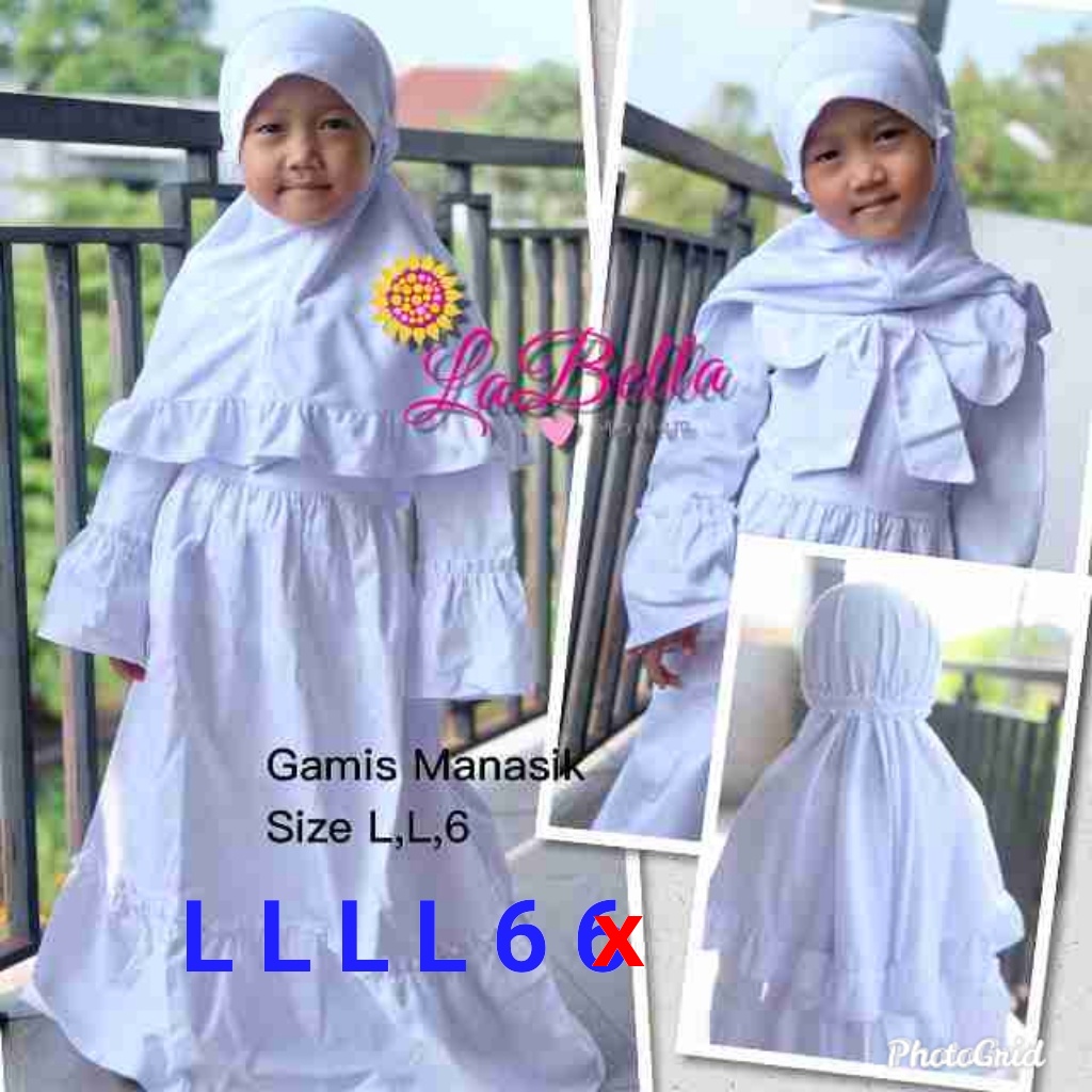 gamis putih polos labella