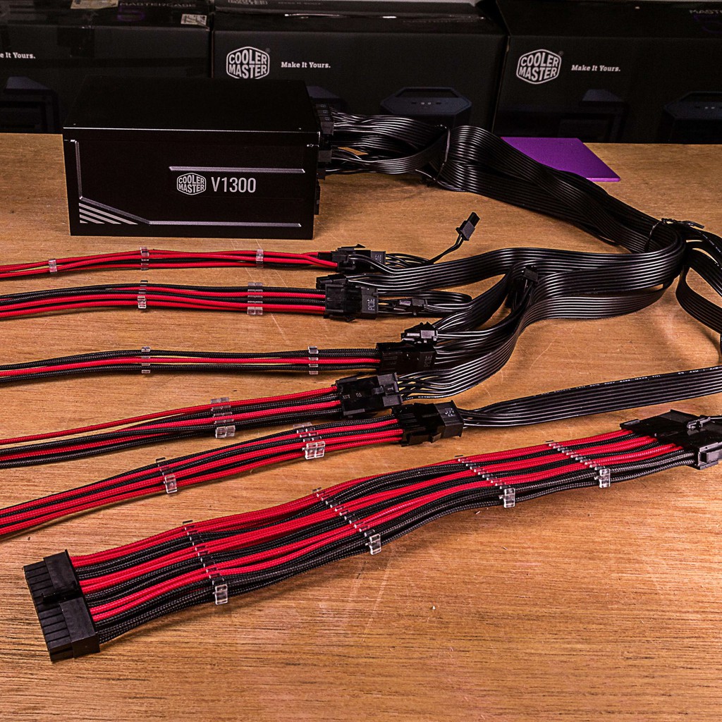 Cooler Master Sleeved PSU Extension Cable Kit Red &amp; Black