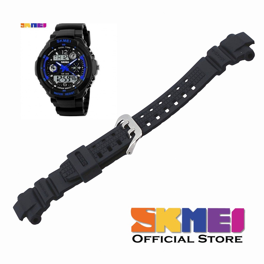 Strap tali jam tangan Skmei 1060 SKMEI AD 1060 Hitam tali skmei.