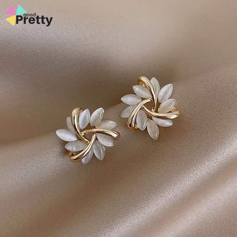 Opal Butterfly Love Water Drop Zircon Earrings Desain Niche Wanita Anting Temperamen Kelas Atas - PD