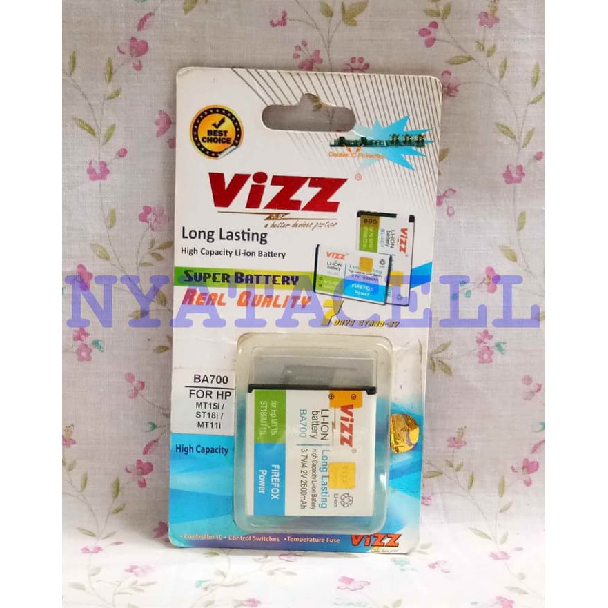 Baterai Vizz Sony BA700 /Double Power/Original     termurah