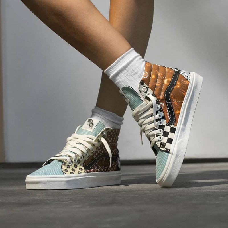 vans sk8 hi tiger patchwork