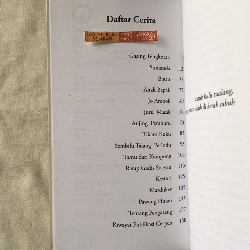 Juru Masak Himpunan Cerita Pendek Damhuri Muhammad Shopee Indonesia