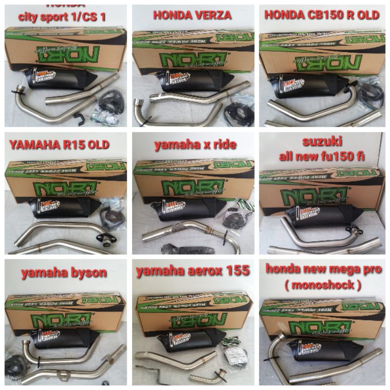 KNALPOT NOBI NEO SS BLACK CB150R OLD VERZA HONDA CITY SPORT 1 ALL NEW FU150 FI R15 OLD AEROX155 NEW 