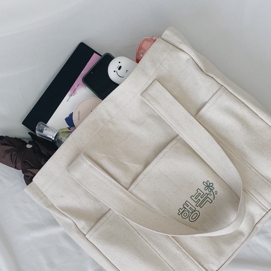 Jual Basic totebag Aitaka Muat Laptop 14 Inchi totebag kanvas