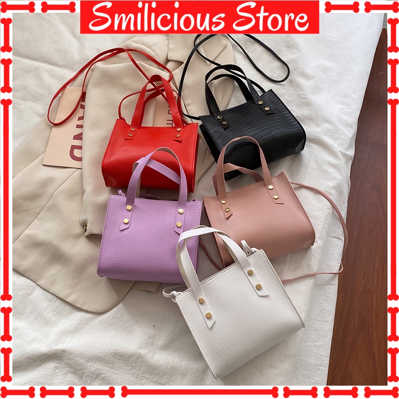 Tas Korea Handbag Motif Kulit Buaya Trendy Tas Handbag Selempang Bahu Import A16