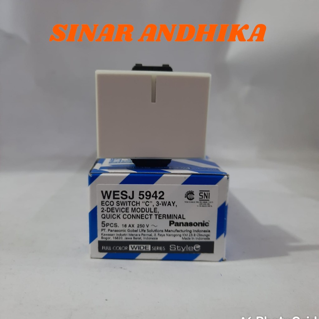 MATA SAKLAR LEBAR 2 ARAH PUTIH ECO C STYLE E PANASONIC WESJ 5942