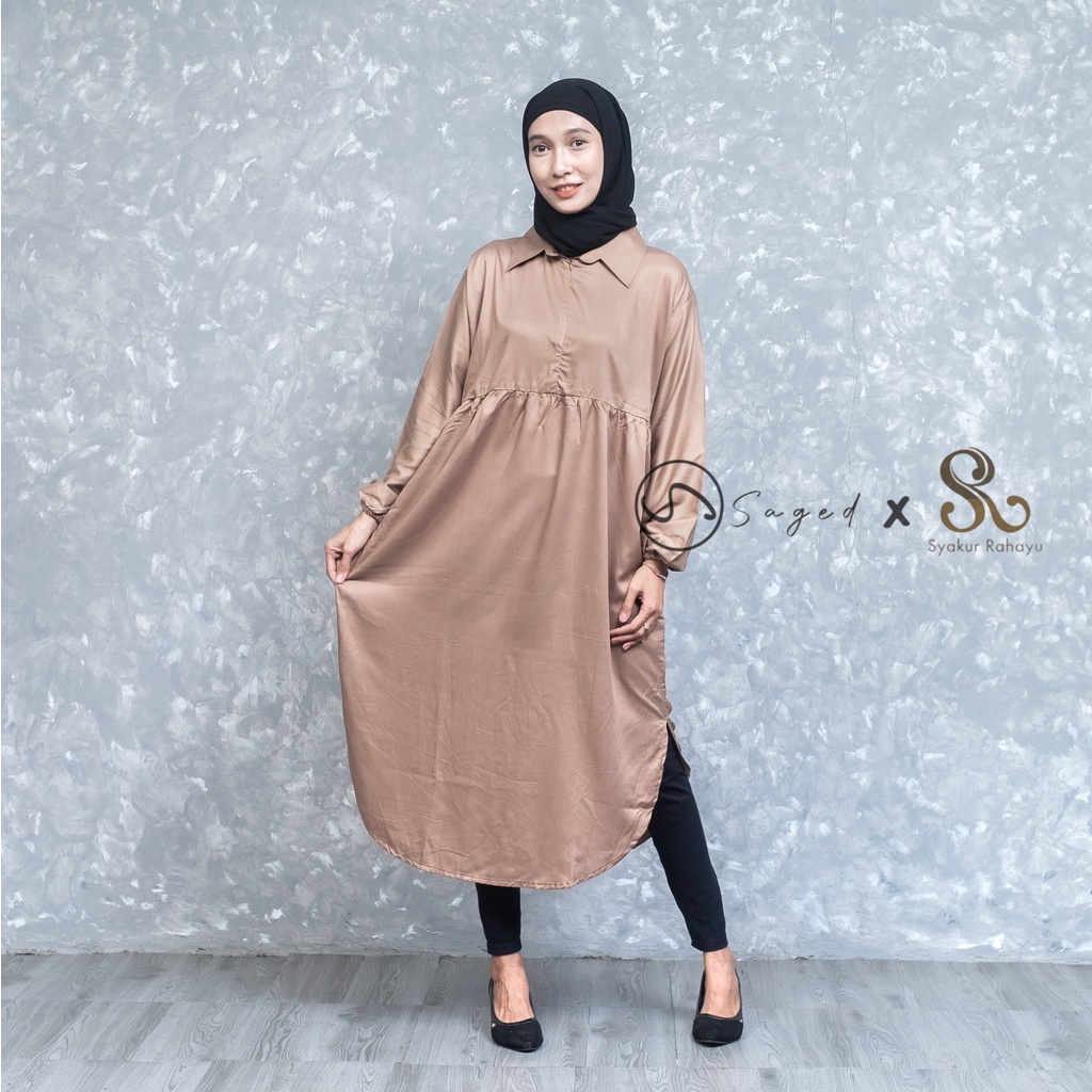 Midi Dress Tunik Busui Friendly Material Rayon Twill  Uniqlo Premium