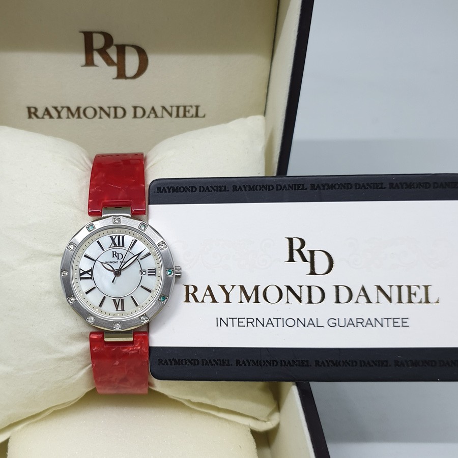 Raymond Daniel RD206 Silver Akr. Merah, Jam Tangan Wanita, Original