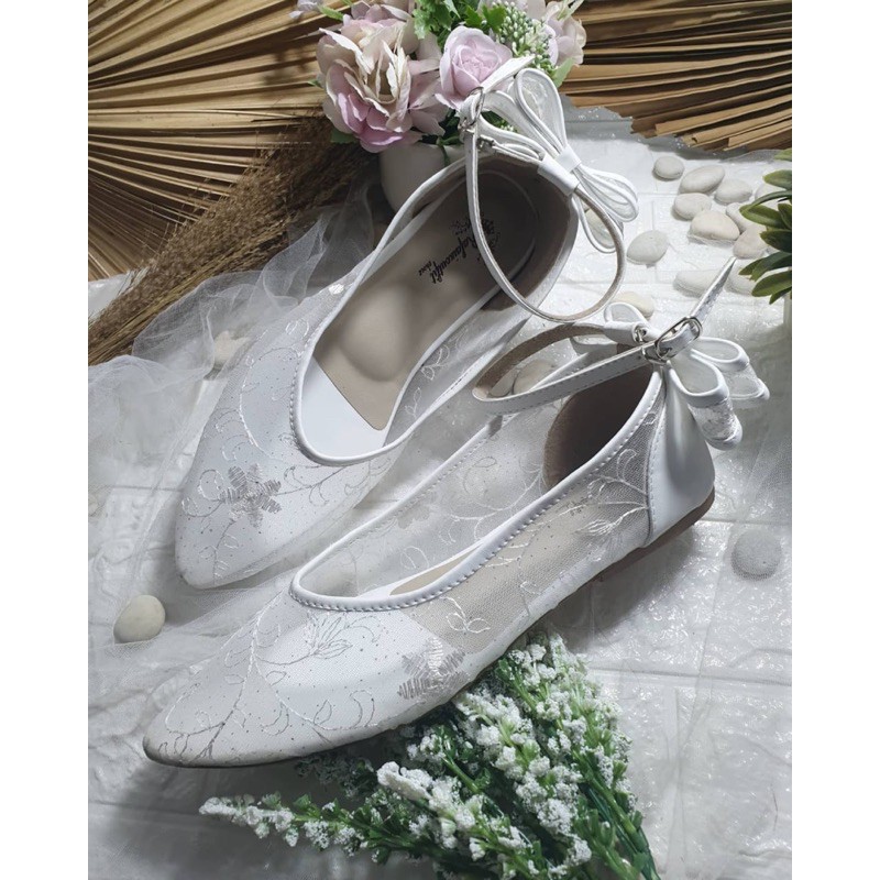 flatshoes vilea putih cantik flatshoes wanita