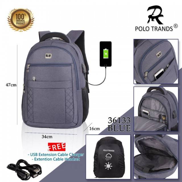 Tas Ransel laptop original import polo trands