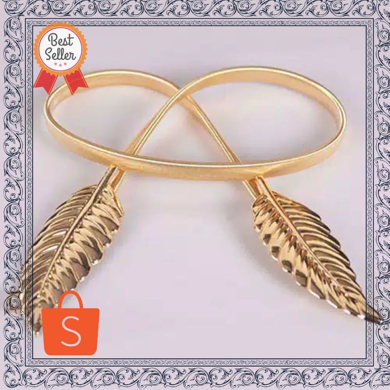 Termurah Ikat Pinggang - Sabuk - Belt Korea Elastis Model Daun Kembar Kait besi Terhot