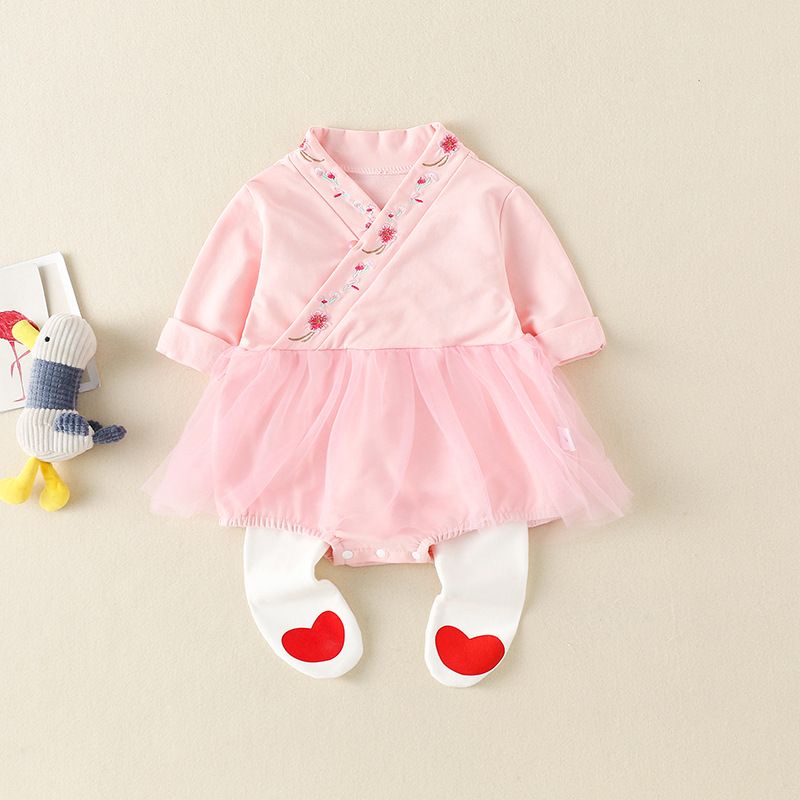 MN Fen Lian cheongsam Dress romper anak bayi / baby girl cheongsam dress CNY usia 0-2 tahun-1