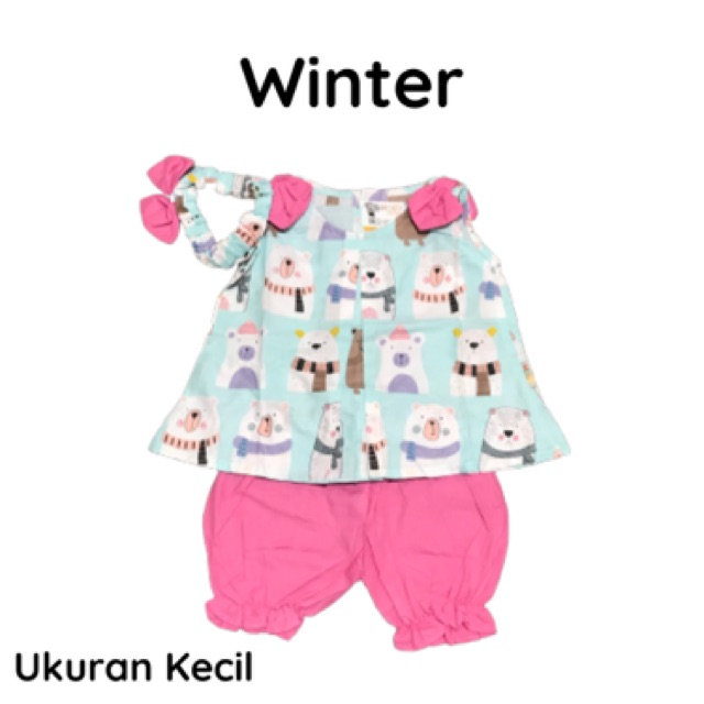 Dress Bayi / Setelan Dress Bayi Perempuan dengan Bandana / Bando Hoshi motif Cute