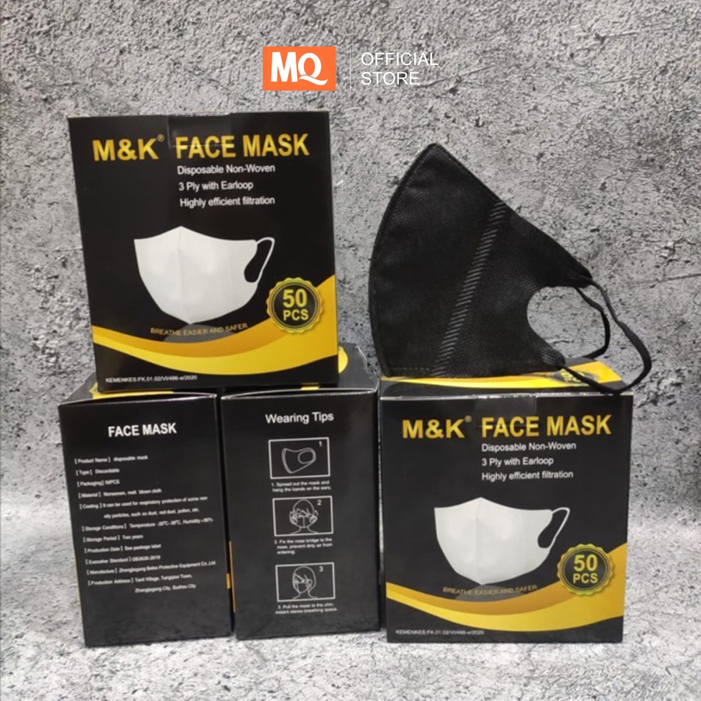 MQ Masker Medical Grade Isi 50Pcs Duckbill Warna Medis 3ply Earloop Disposable Face Mask Duckbill